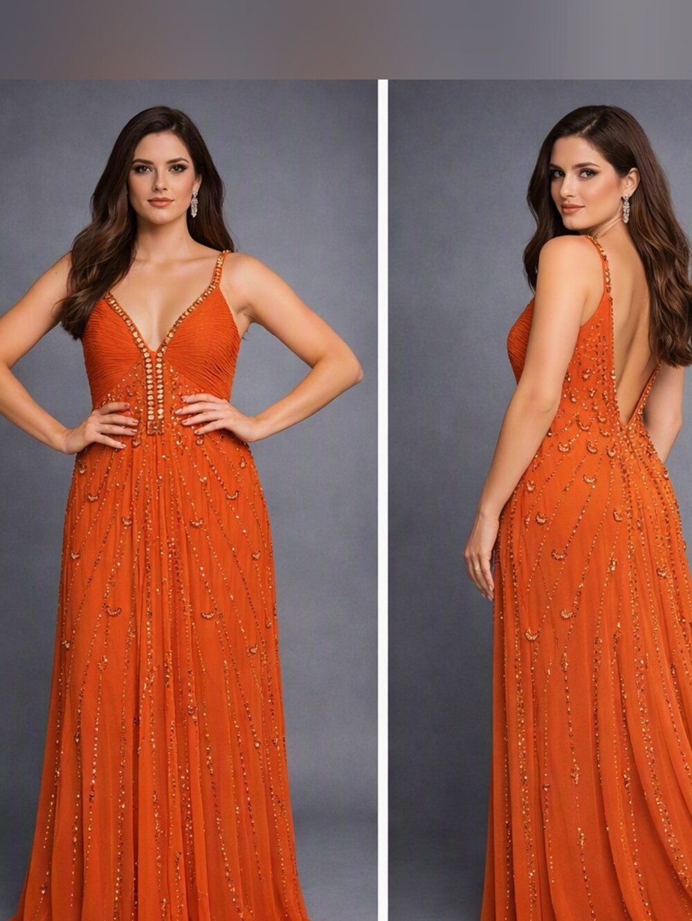 VINTAGE SUE WONG SILK BEADED FORMAL DRESS, CORAL 10
